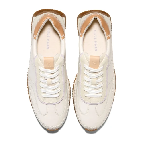 Cole Haan - Grandpro Premier Runners Ivory Thistle Biscuit Vanilla Custard Suede