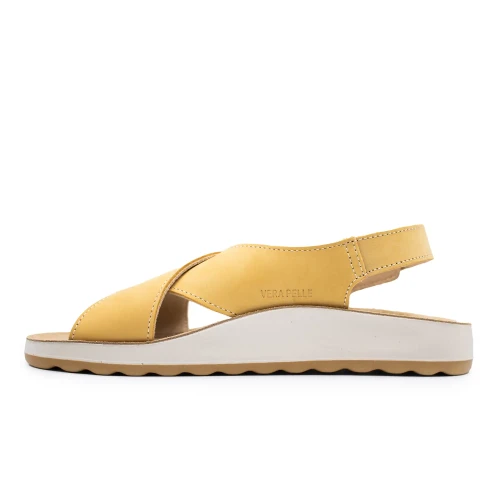 Fly Flot - Leather Woman Sandal Yellow
