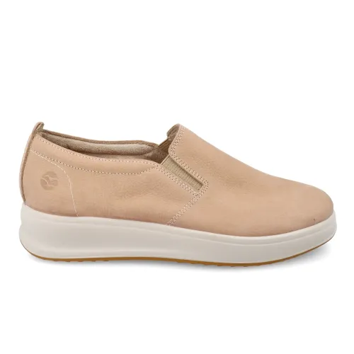 Fly Flot - Leather Woman Shoe Beige