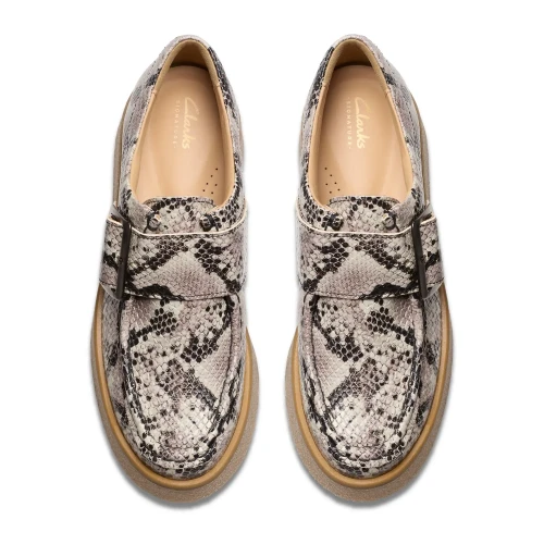 Clarks - Linoso Monk Grey Snake Lea