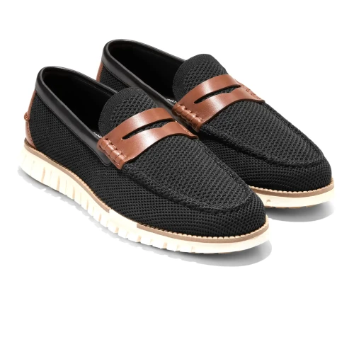 Cole Haan - Zerogrand Remastered Stitchlite Loafers Black  Brit Tan   Ivory