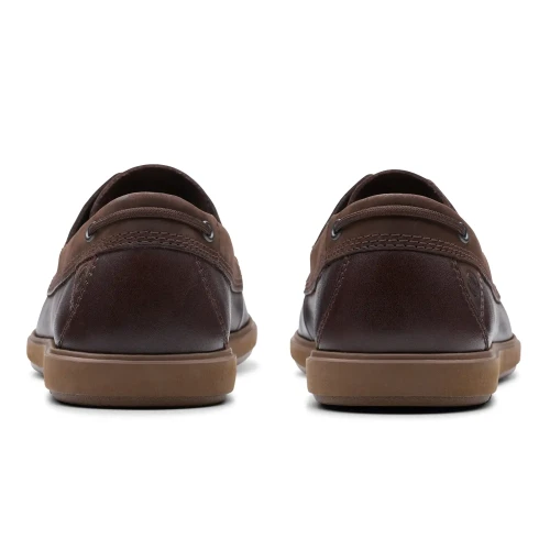 Clarks - Bratton Boat Dark Brown Lea