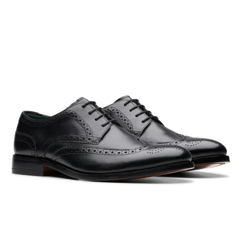 Clarks - Craftjames Tip Black Leather