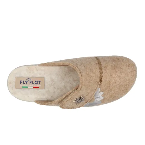 Fly Flot - Cloth Woman Slipper Dark Beige