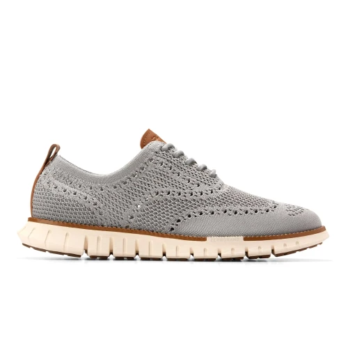 Cole Haan - Zerogrand Remastered Stitchlite Wingtip Ch Sea Stone   Pecan   Ivory
