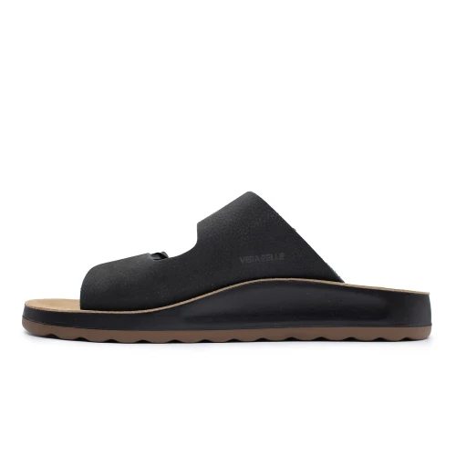 Fly Flot - Leather Man Slipper Black