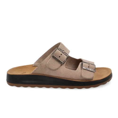 Fly Flot - Leather Man Slipper Taupe