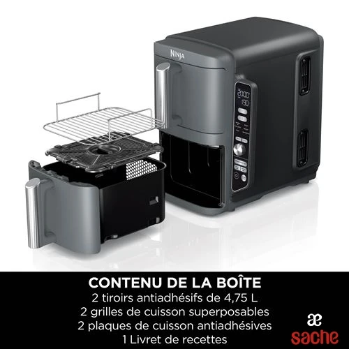 FRITEUSE NINJA AIR FRYER DOUBLE STACK 9.5L SL400EU