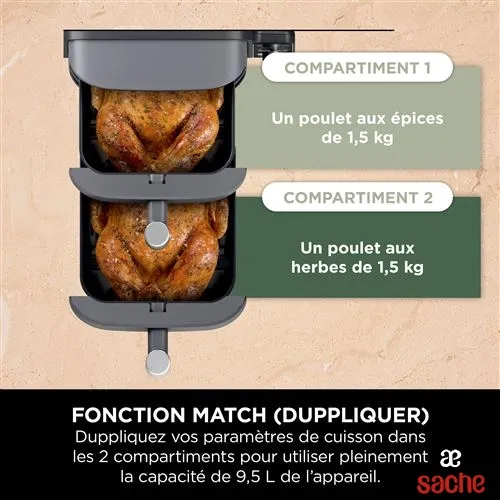 FRITEUSE NINJA AIR FRYER DOUBLE STACK 9.5L SL400EU