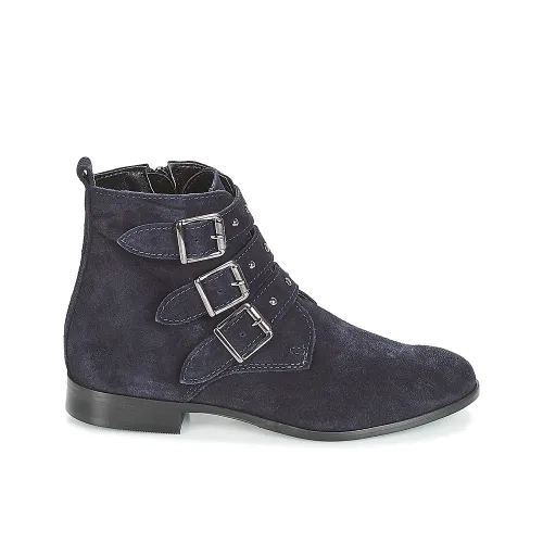 BOOTS ANDRÉ FEMME TIRA CUIR BLEU MARINE