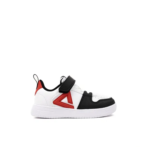 BASKET PEAK GARÇON CUIR BLANC NOIR
