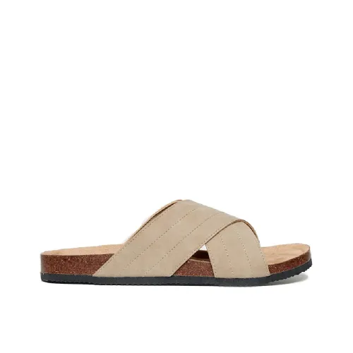 MULES THREADBARE ATLANES HOMME CUIR BEIGE