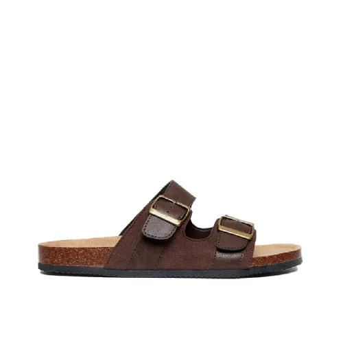 MULES THREADBARE ATTICUS HOMME CUIR MARRON