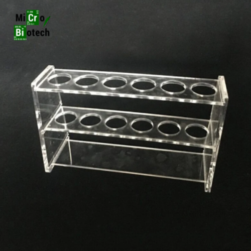 Portoir pour tubes à essai en plexiglas
