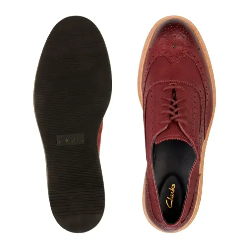 Clarks - Baille Brogue Burgundy Leather