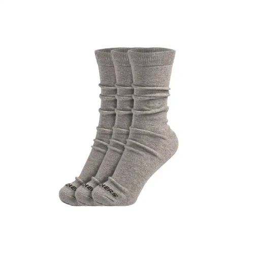 Skechers - 3Pk Unisex Non Terry Crew – Flat Knit Grey / Grey