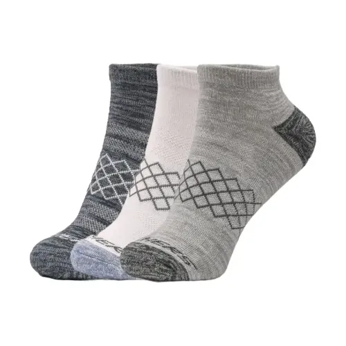 Skechers - 3Pk Mens 1/2 Terry Low Cut Grey / Blue