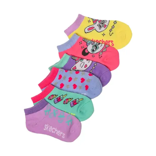 Skechers - 6Pk Girls Non Terry Low Cut
