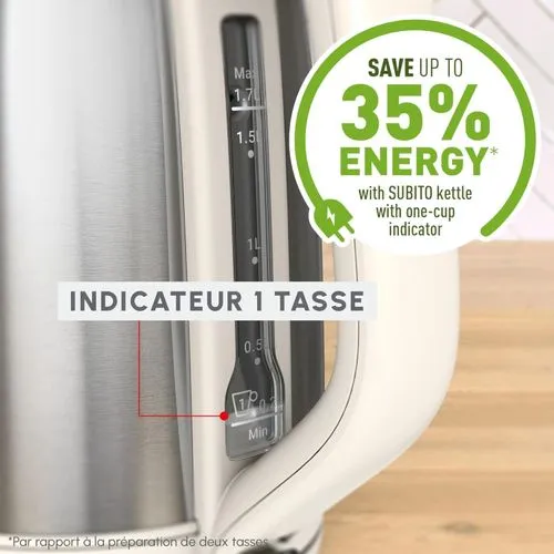 BOUILLOIRE MOULINEX SUBITO PLUS INOX 1.7L BY5S1A E0