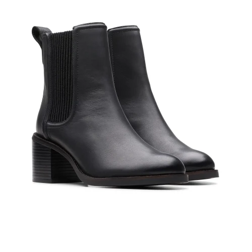 Clarks - Chamberly Top Black Leather