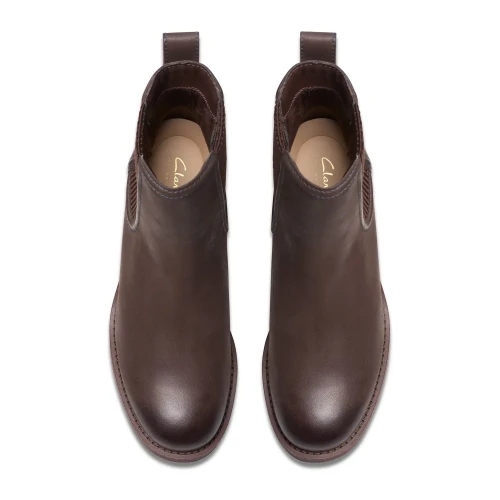 Clarks - Chamberly Top Dark Brown Lea