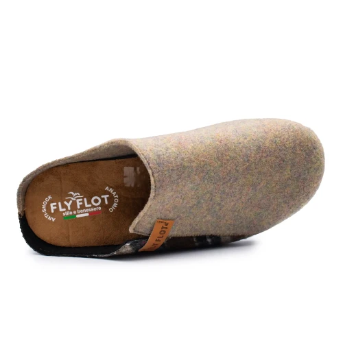 Fly Flot - Cloth Man Slipper Light Brown