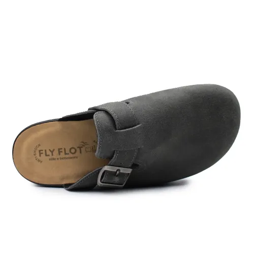 Fly Flot - Leather Man Slipper Anthracite