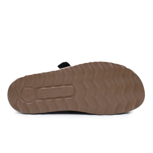 Fly Flot - Leather Man Slipper Black