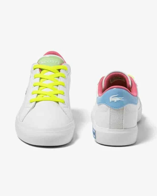 Sneakers Powercourt enfant Lacoste en synthétique, détail coloré