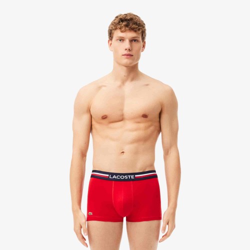 Lacoste Lot de 3 boxers courts ceinture tricolore