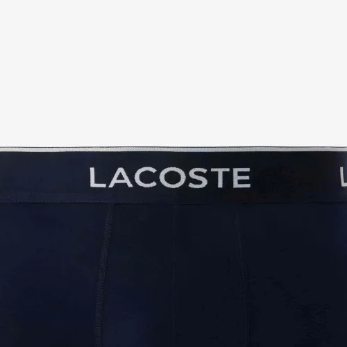 Lacoste Lot de 3 boxers courts casual marine avec ceinture contrastée
