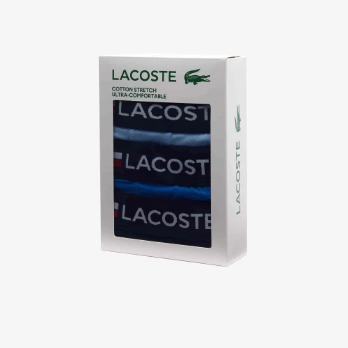 Lacoste Lot de 3 boxers courts ceinture tricolore