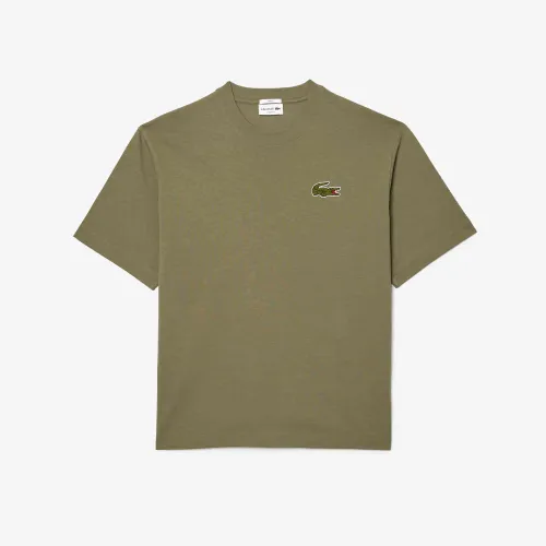 Lacoste T-shirt loose fit coton épais avec badge
