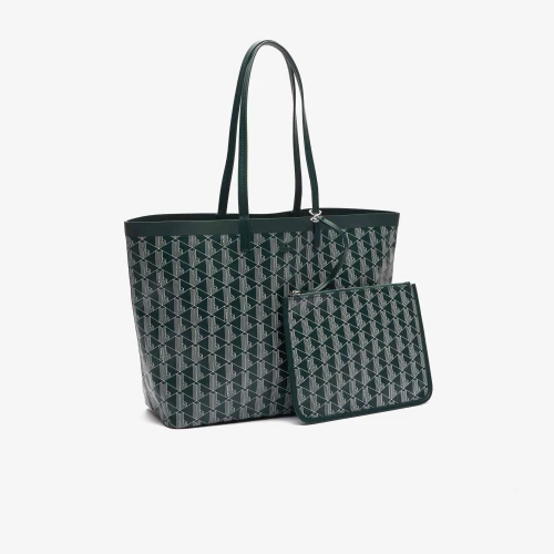 Lacoste Sac cabas Zely moyen monogramme en toile enduite