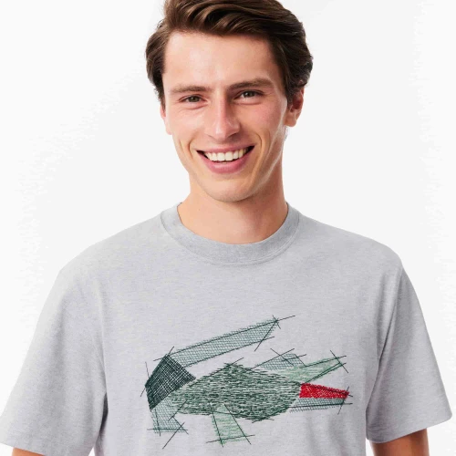 Lacoste T-shirt coton épais crocodile graphique