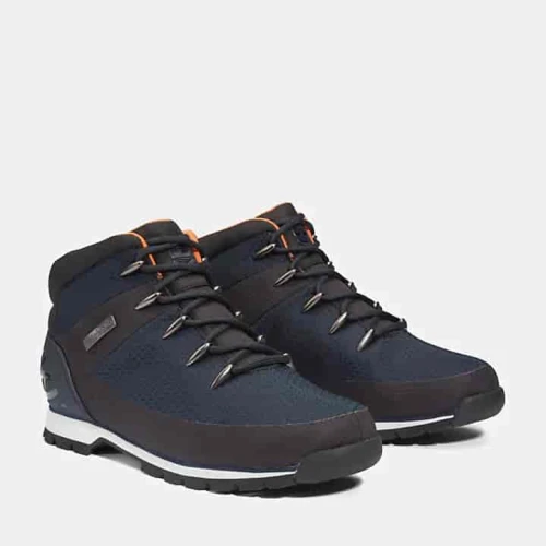 Timberland Bottine mi-haute imperméable à lacets Euro Sprint pour homme en bleu foncé