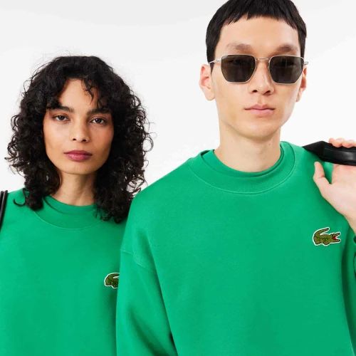 Lacoste Sweatshirt loose fit molleton avec badge