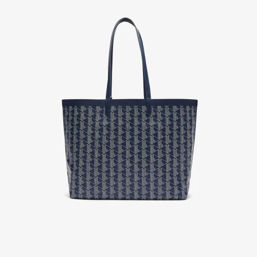 Lacoste Sac cabas Zely moyen monogramme en toile enduite