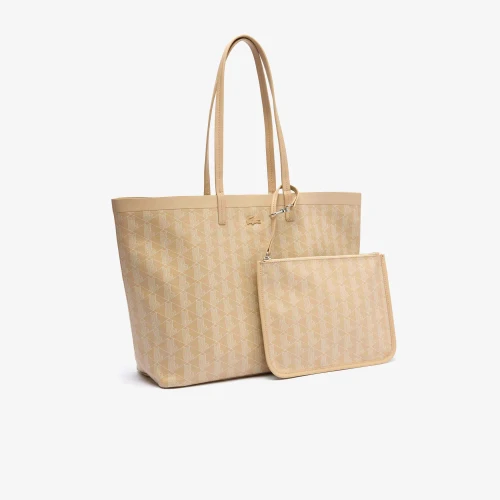 Lacoste Sac cabas Zely moyen monogramme en toile enduite