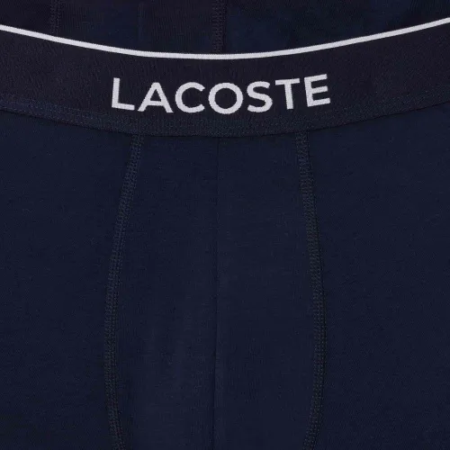 Lacoste Lot de 3 boxers courts casual marine avec ceinture contrastée