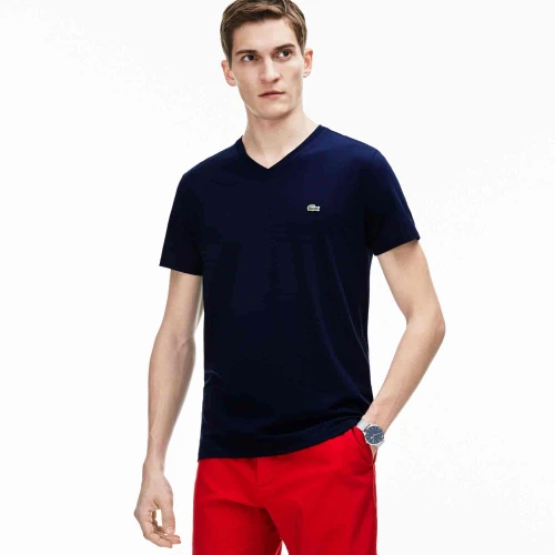 Lacoste T-shirt coton Pima léger col V