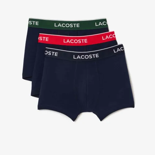 Lacoste Lot de 3 boxers courts casual marine avec ceinture contrastée