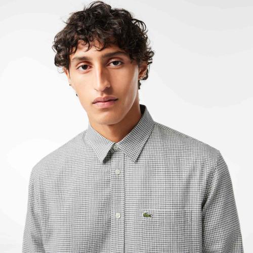 Lacoste Chemise regular fit en flanelle coton