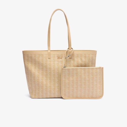 Lacoste Sac cabas Zely moyen monogramme en toile enduite