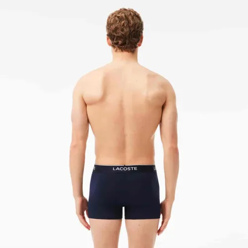 Lacoste Lot de 3 boxers courts casual marine avec ceinture contrastée