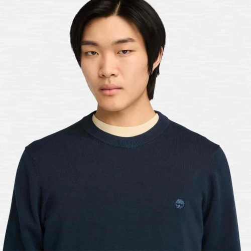 Timberland Pull à col rond en laine mérinos Cohas Brook pour homme en bleu foncé
