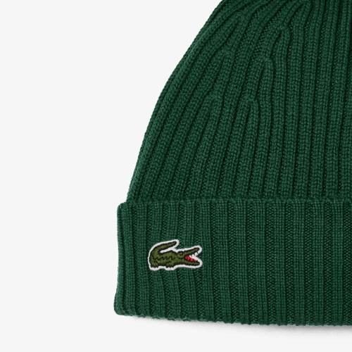 Lacoste Bonnet en laine peignée côtelée