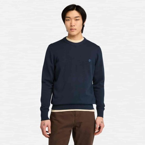 Timberland Pull à col rond en laine mérinos Cohas Brook pour homme en bleu foncé