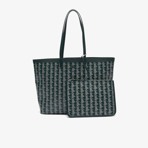 Lacoste Sac cabas Zely moyen monogramme en toile enduite