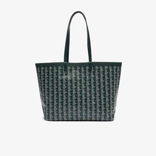 Lacoste Sac cabas Zely moyen monogramme en toile enduite